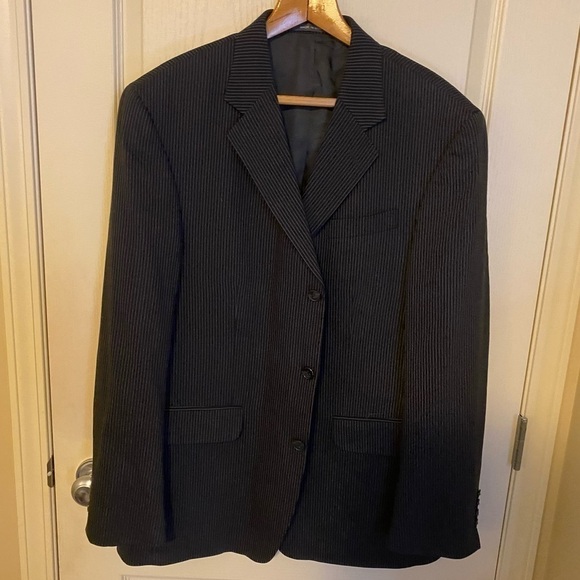 KENNETH COLE Blazer. Navy pinstriped pattern. - Picture 2 of 9